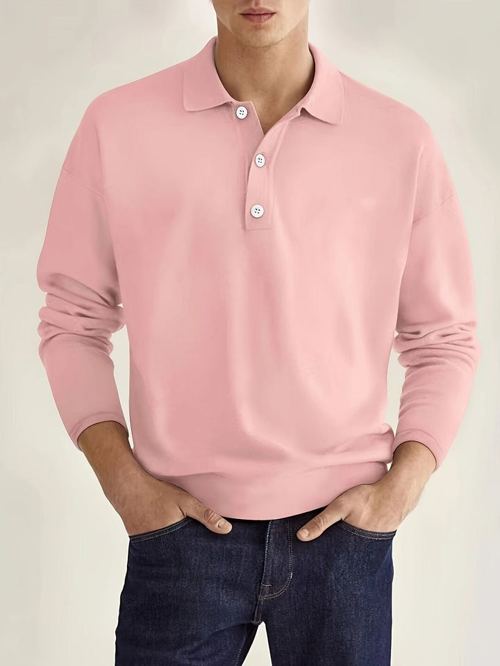 Théo｜ Men's long-sleeved polo shirt