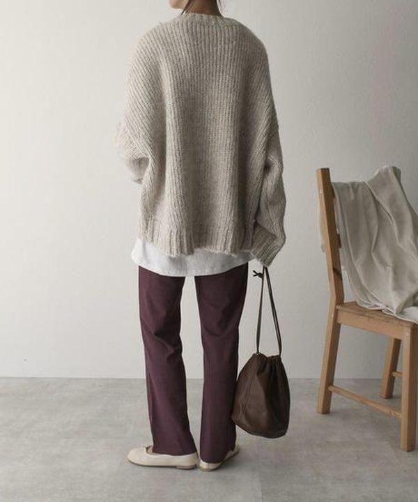 Fleur | Oversized Ivory Pocket Front Sweater