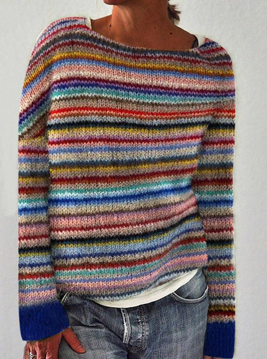 Maria | Elegant Striped Long Sleeve Sweater