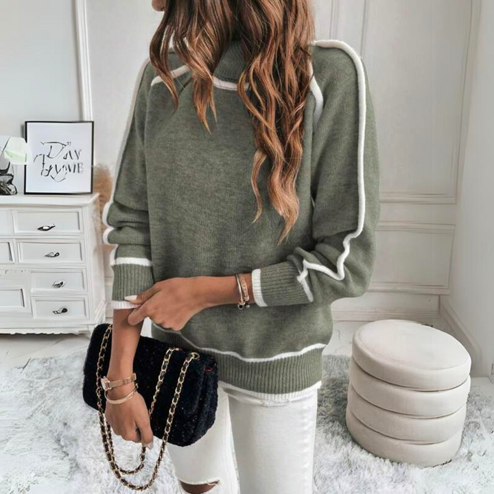 Evelyn | Luxury Olive Green Knitted Sweater