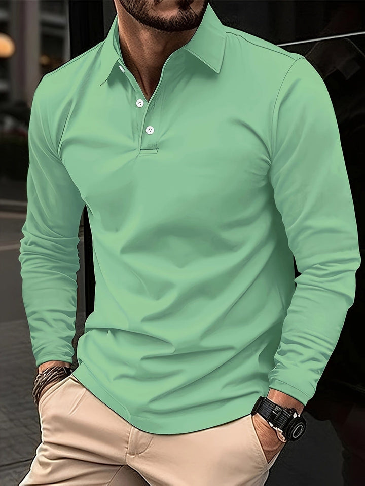 Théo｜ Men's long-sleeved polo shirt